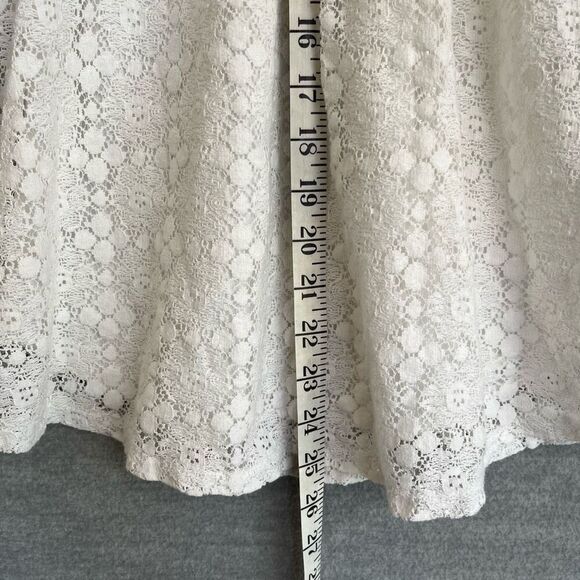 Abercrombie & Fitch Crochet Lace Dress Womens XS Off The Shoulder Bardot White - Picture 8 of 10